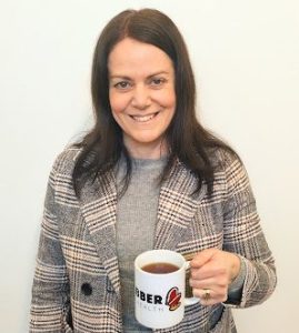 Cherie with coffee mug